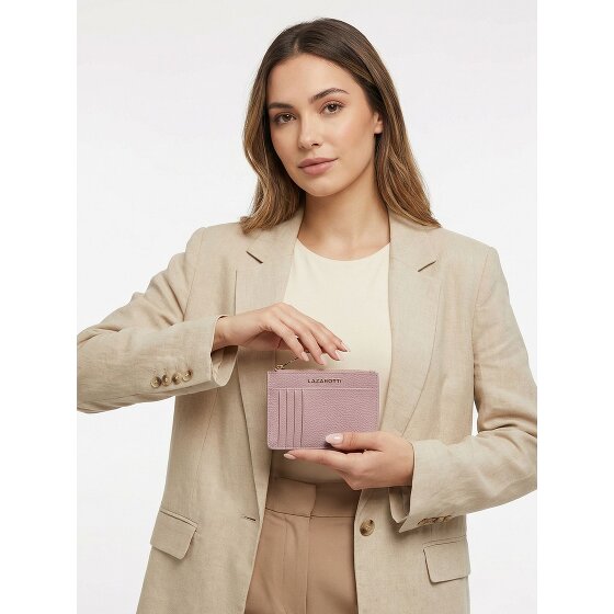 Lazarotti Bolonia Llavero de cuero Tarjetero de cuero de 11,5 cm con compartimento para etiqueta de aire