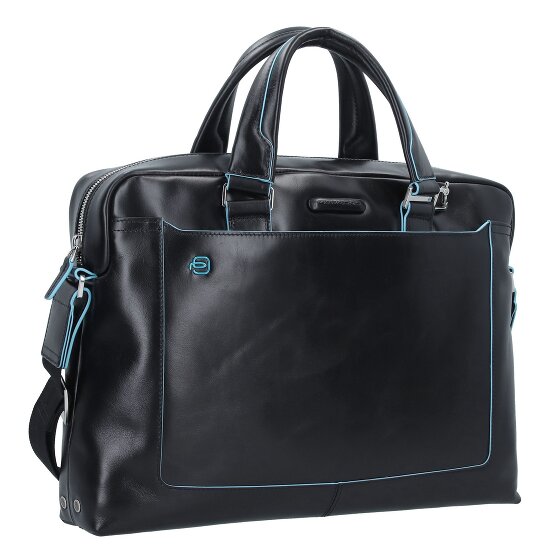 Piquadro Maletín cuadrado azul III Piel 40 cm Compartimento para portátil