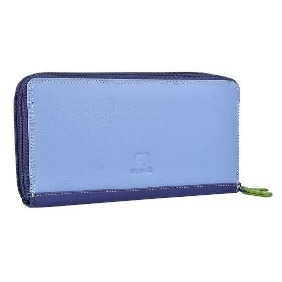 Mywalit Cartera grande de cuero con doble cremallera 18 cm