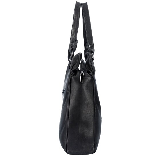 Greenland Nature Bolso de hombro de cuero napa negro 38 cm