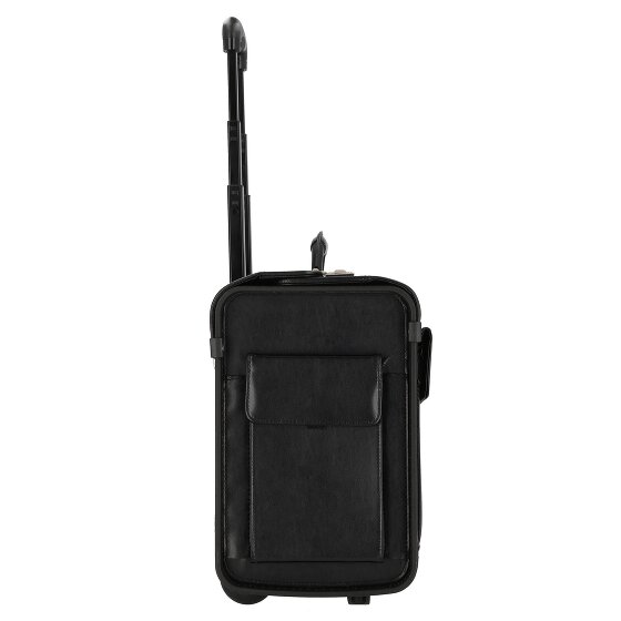 Dermata Trolley de cuero de 2 ruedas con compartimento para portátil de 45,5 cm