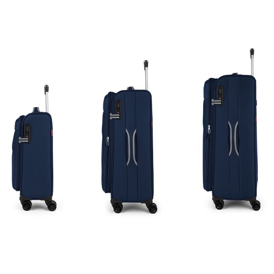 Gabol Zambia 4 ruedas Juego de maletas 3 piezas con pliegue de expansión