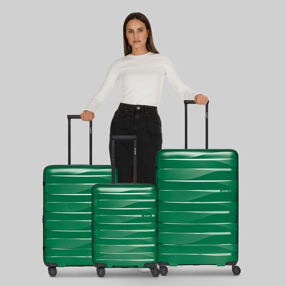 Bergpfeil Juego de maletas de viaje de 4 ruedas, 3 piezas, con plegado extensible