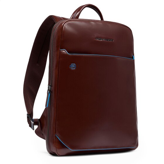 Piquadro Blue Square Mochila de día Protección RFID Piel 37 cm Compartimento para el portátil