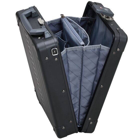 Aleon Maletín vertical de aluminio con compartimento para portátil de 25 cm