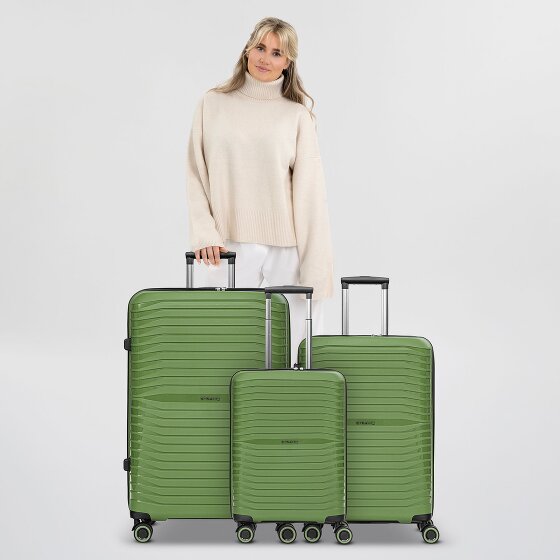 Stratic Shine 4 ruedas Juego de maletas 3 piezas con pliegue de expansión