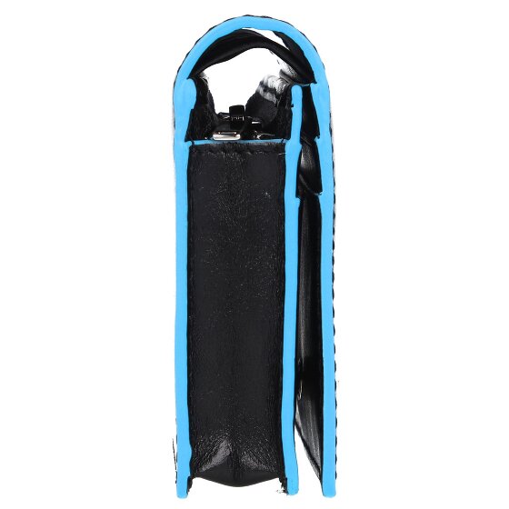 Piquadro Billetera cuadrada azul de cuero 11 cm