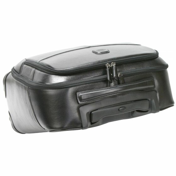 Bric's Life Pelle Trolley de cuero de 4 ruedas con compartimento para portátil de 43 cm