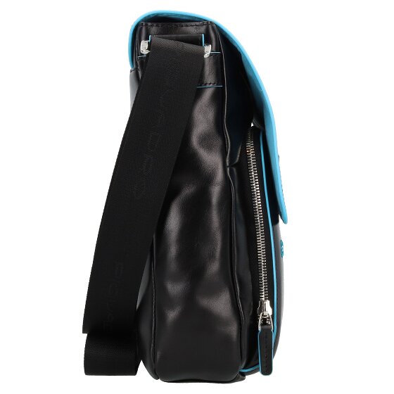 Piquadro Mensajero azul cuadrado de cuero 37 cm compartimento para el portátil