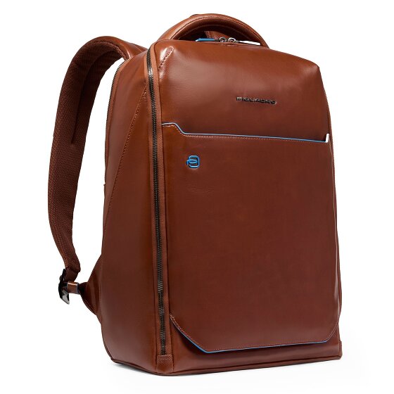 Piquadro Blue Square Mochila de día Protección RFID Piel 39 cm Compartimento para el portátil