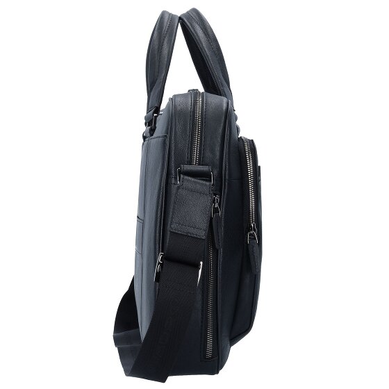 Piquadro Maletín cuadrado negro Piel 40 cm Compartimento para portátil