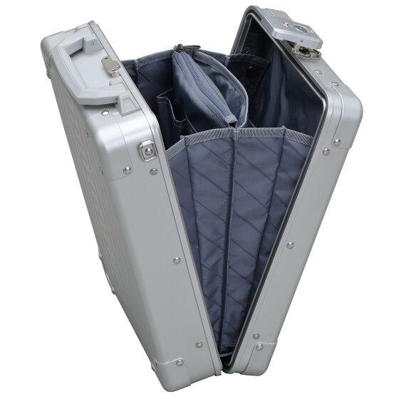 Aleon Maletín vertical de aluminio con compartimento para portátil de 25 cm