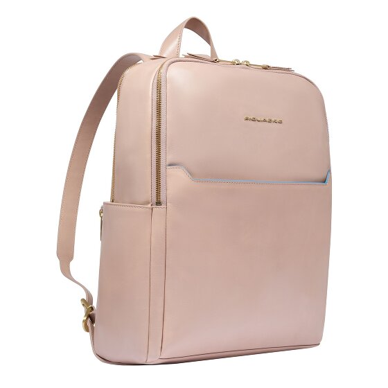 Piquadro Blue Square Mochila de día Protección RFID Piel 37 cm Compartimento para el portátil