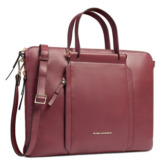 Piquadro Maletín circular de piel 43 cm Compartimento para el portátil