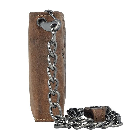 Greenburry Cartera de cuero con cadena de calavera vintage 12,5 cm