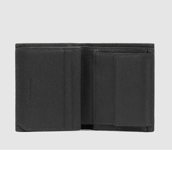 Piquadro Black Square Cartera Protección RFID Piel 8.5 cm