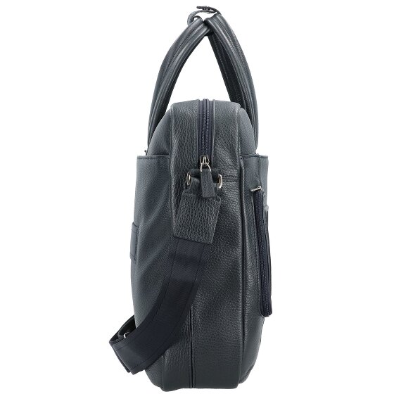 Piquadro Maletín de cuero con compartimento para portátil de 44 cm