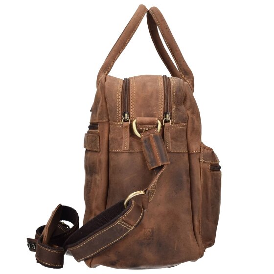 Greenburry Maletín Vintage de cuero con compartimento para el portátil de 40 cm