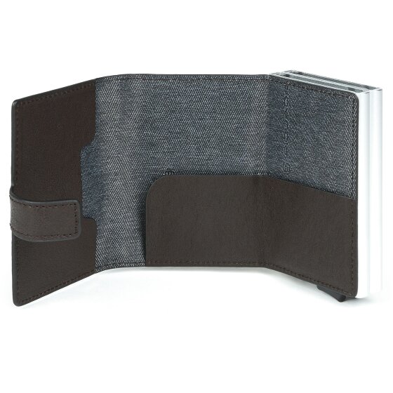 Piquadro Funda cuadrada azul para tarjetas de crédito RFID Piel 7 cm