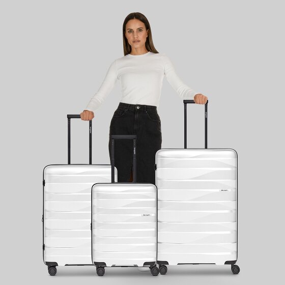 Bergpfeil Juego de maletas de viaje de 4 ruedas, 3 piezas, con plegado extensible