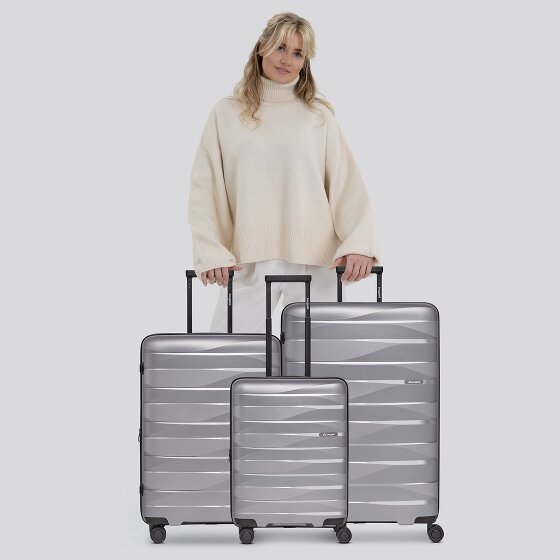 Bergpfeil Juego de maletas de viaje de 4 ruedas, 3 piezas, con plegado extensible