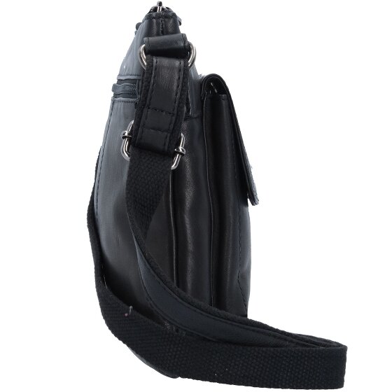 Greenland Nature Bolso de hombro de cuero napa negro 21 cm