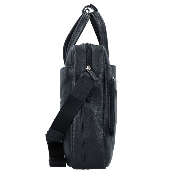 Piquadro Maletín de cuero con compartimento para portátil de 44 cm