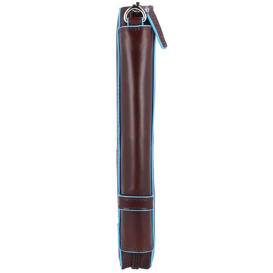 Piquadro Estuche de viaje cuadrado azul de piel 14 cm