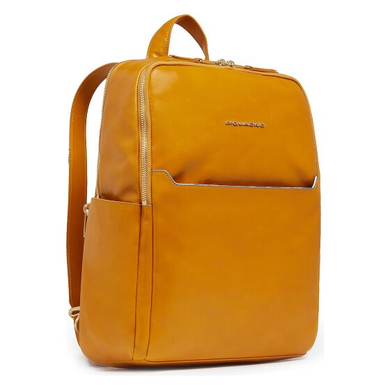 Piquadro Blue Square Mochila de día Protección RFID Piel 37 cm Compartimento para el portátil