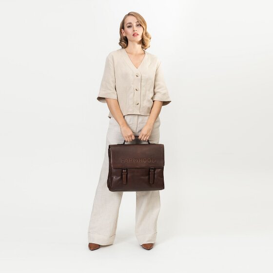 Farmhood Memphis Maletín XXL 3 compartimentos cuero 39 cm