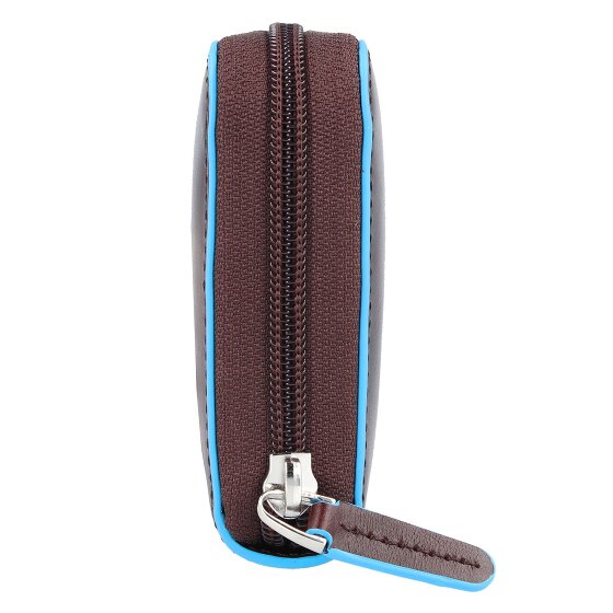 Piquadro Billetera cuadrada azul de cuero RFID 19 cm