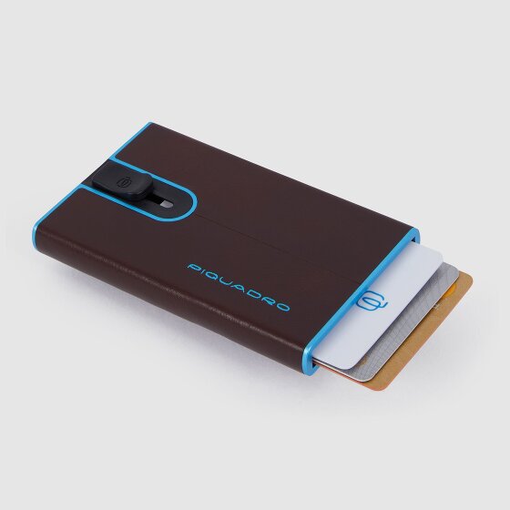 Piquadro Black Square Estuche para tarjetas de crédito Protección RFID Piel 6 cm