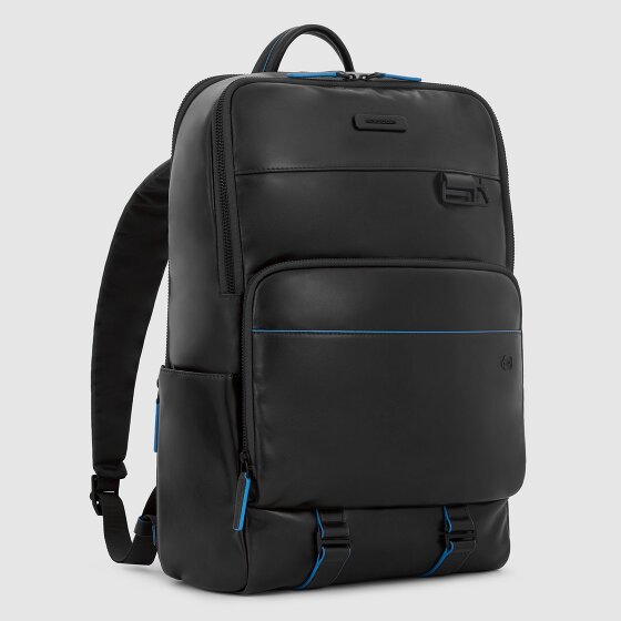 Piquadro Blue Square Revamp Mochila de negocios Protección RFID Piel 43 cm Compartimento para el portátil