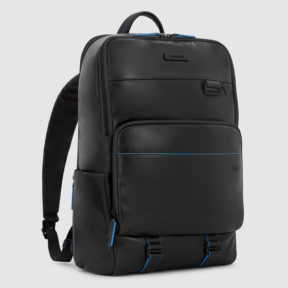 Piquadro Blue Square Revamp Mochila de negocios Protección RFID Piel 43 cm Compartimento para el portátil