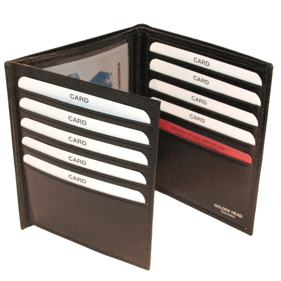 Golden Head Billetera Colorado de cuero RFID 10 cm