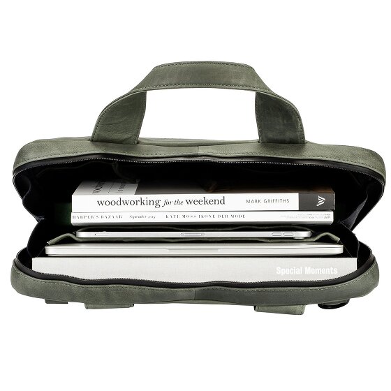 Leonhard Heyden Maletín de cuero Hague con compartimento para el portátil de 38 cm