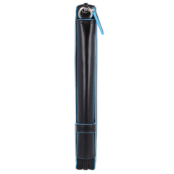 Piquadro Estuche de viaje cuadrado azul de piel 14 cm