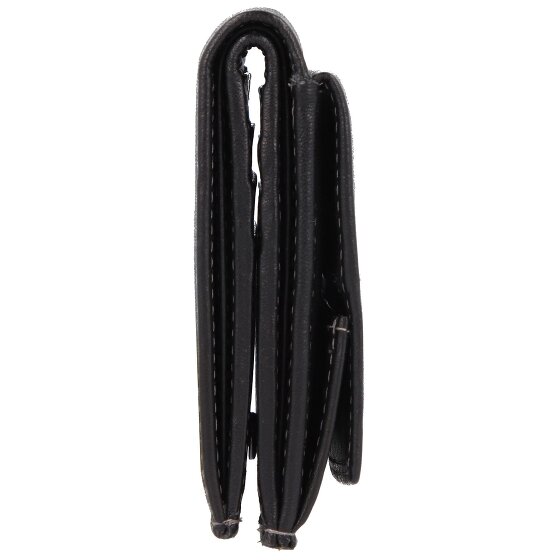 Greenland Nature Billetera de napa negra de cuero RFID 9,5 cm