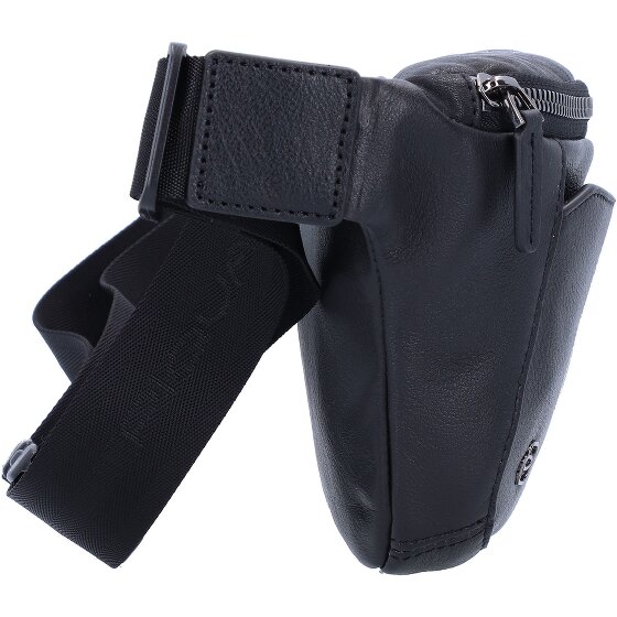 Piquadro Riñonera Cuadrada Negra Piel 31 cm