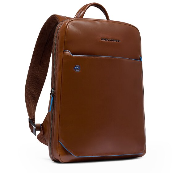 Piquadro Blue Square Mochila de día Protección RFID Piel 37 cm Compartimento para el portátil