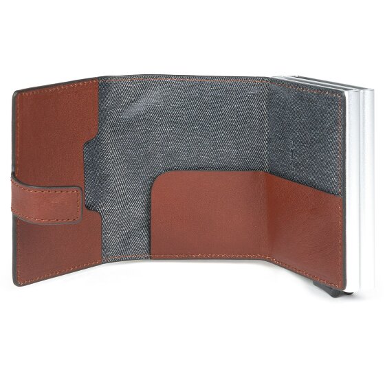 Piquadro Funda cuadrada azul para tarjetas de crédito RFID Piel 7 cm