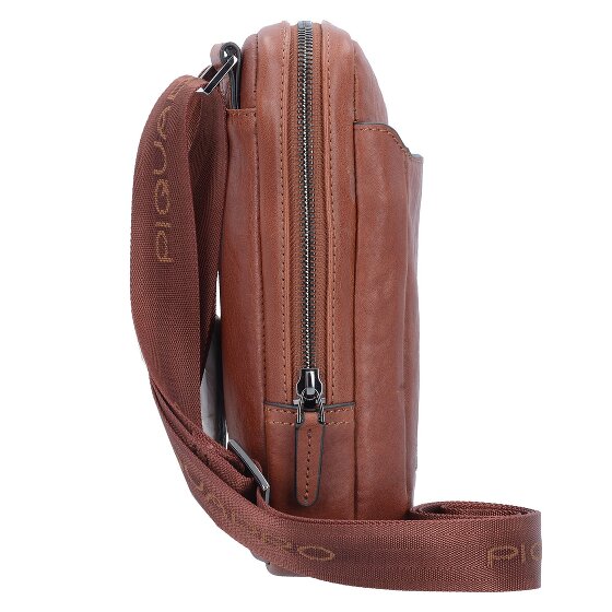 Piquadro Bolso cuadrado negro de cuero 17 cm