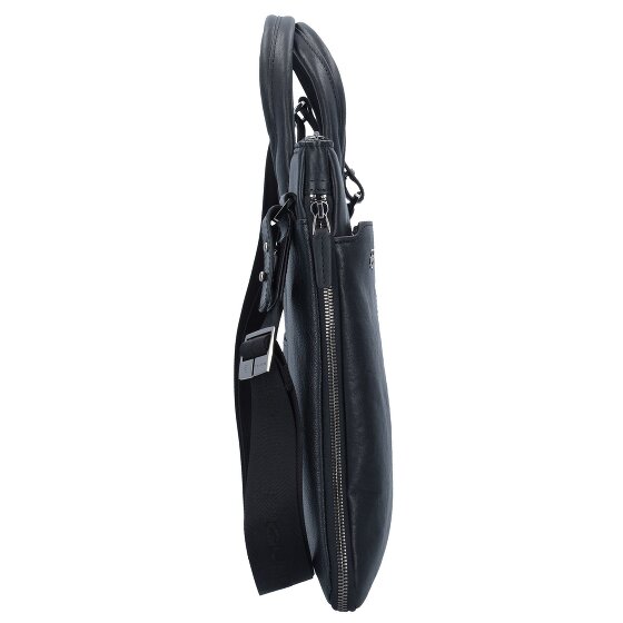 Piquadro Maletín cuadrado negro Piel 42 cm Compartimento para portátil