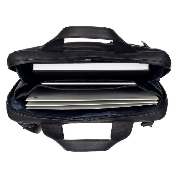 Leonhard Heyden Maletín de cuero Hague con compartimento para el portátil de 38 cm