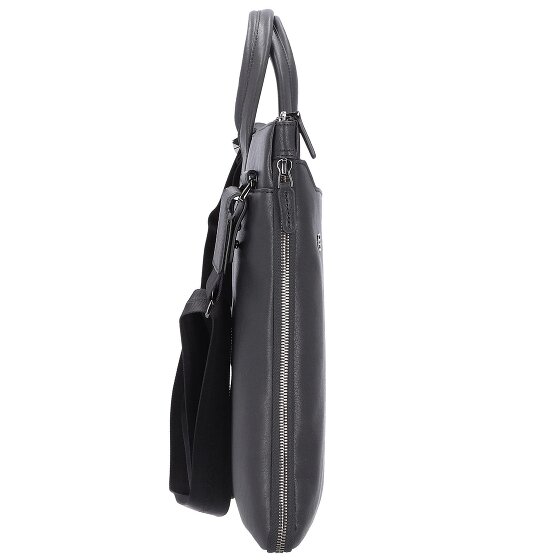 Piquadro Bolsa cuadrada negra para portátil Piel 47 cm