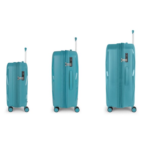 Gabol Infinity 4 ruedas Juego de maletas 3 piezas con pliegue de expansión