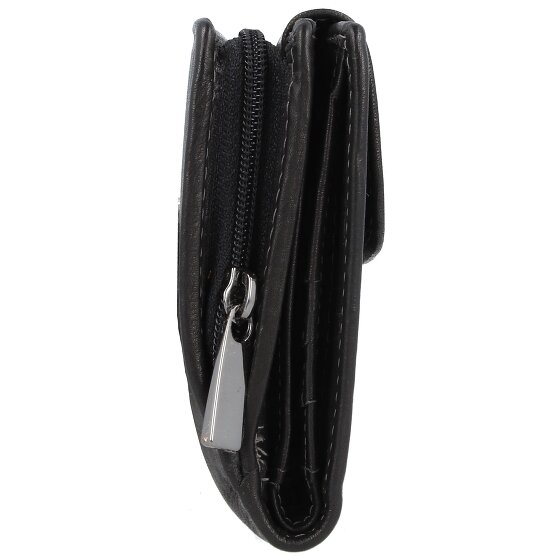 Greenland Nature Billetera de napa negra de cuero RFID 19 cm