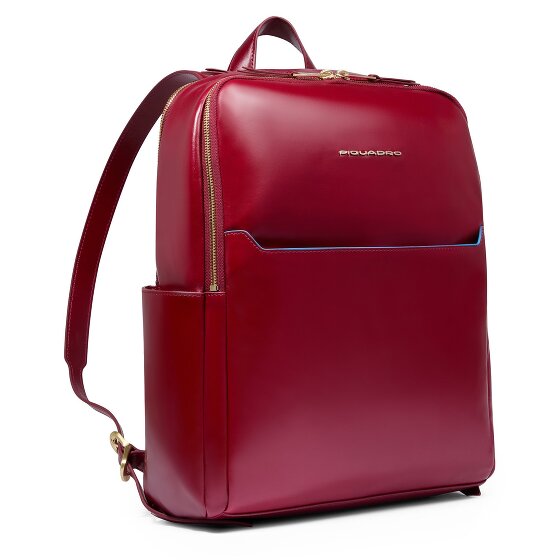 Piquadro Blue Square Mochila de día Protección RFID Piel 37 cm Compartimento para el portátil