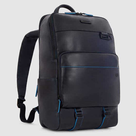 Piquadro Blue Square Revamp Mochila de negocios Protección RFID Piel 43 cm Compartimento para el portátil