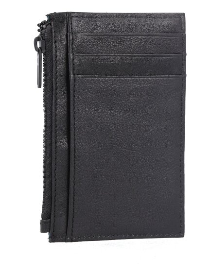 Piquadro Estuche para tarjetas de crédito Harper de cuero 12 cm